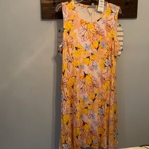 Floral Sleeveless Dress - Pink and Yellow NWT